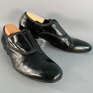 ALEXANDER MCQUEEN Size 10 Black Patent Leather Slip On Loafers